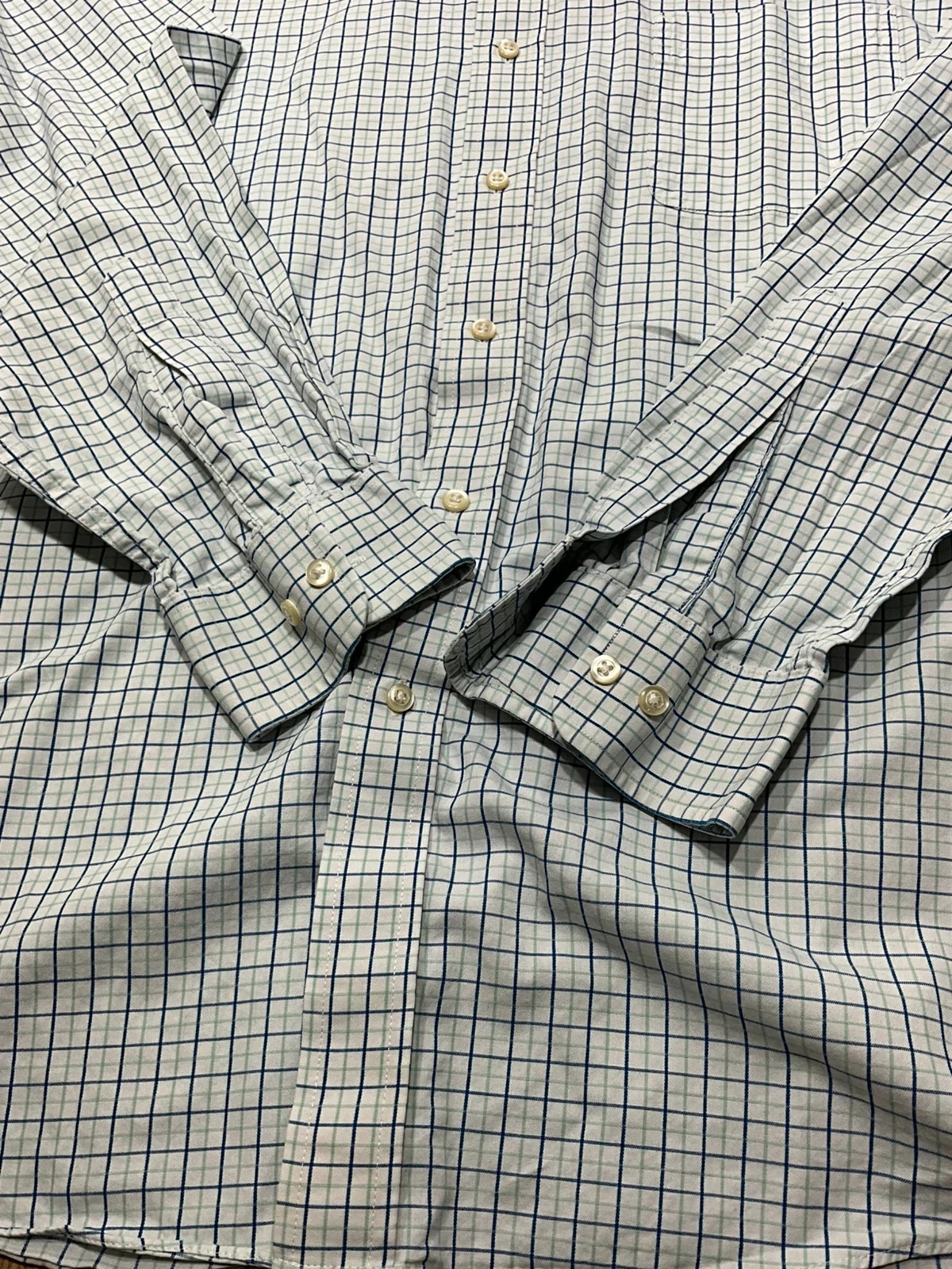 Chemise Tommy Hilfiger Slim Fit Taille 17 34-35 Prepy Coton Blanc Carreaux – photo 3